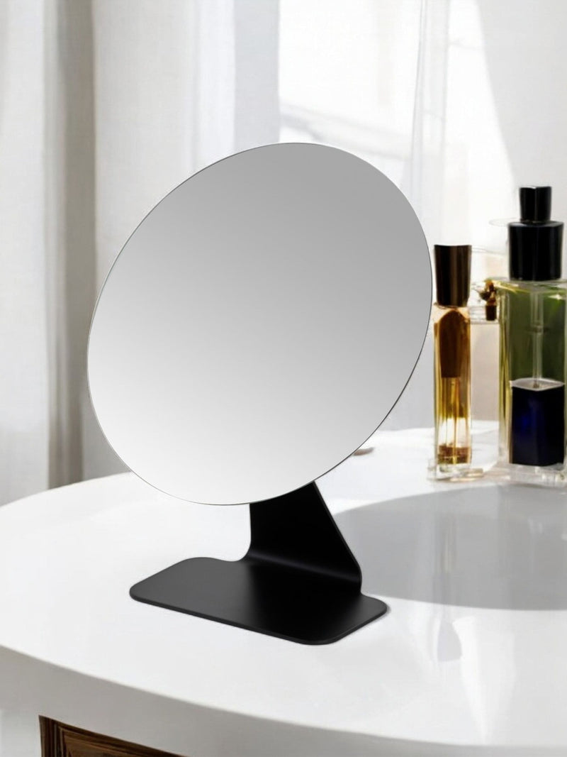 Showerdrape black round vanity mirror 26cm x 20cm (British brand)