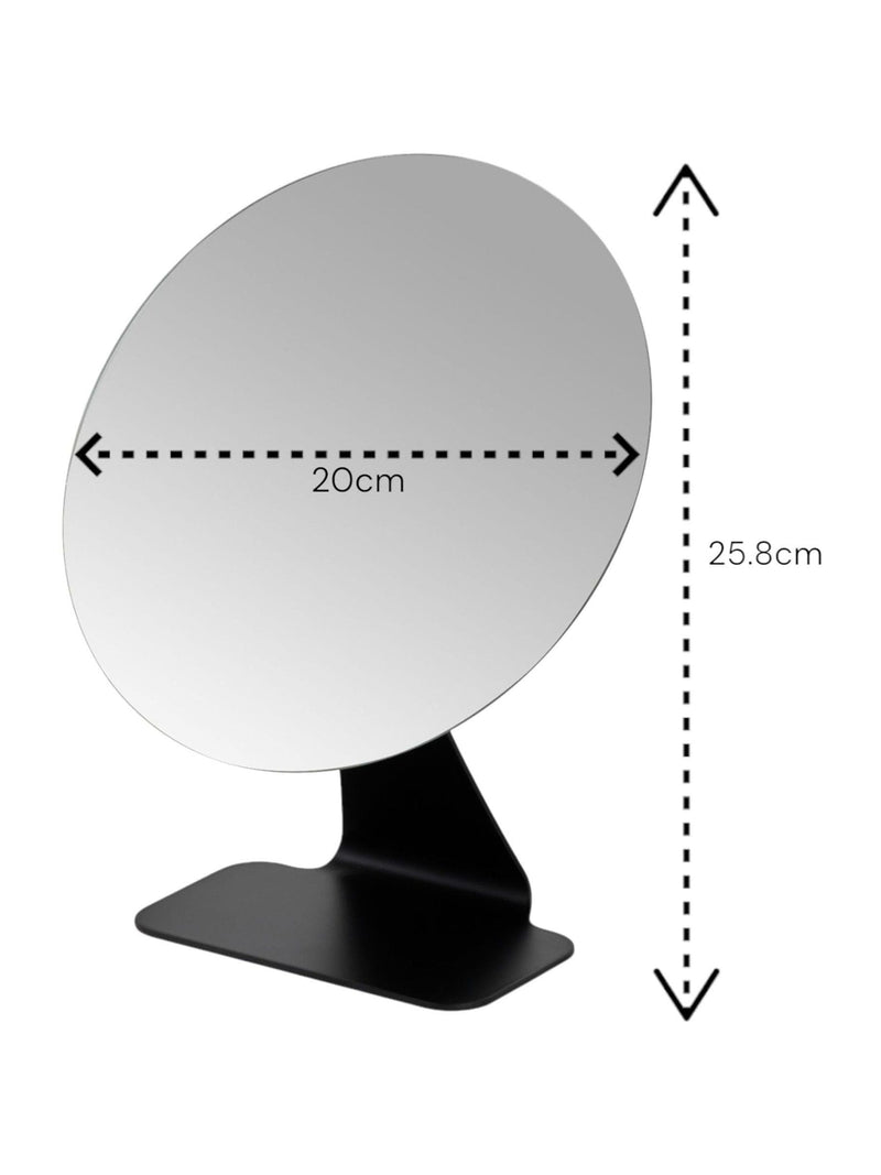 Showerdrape black round vanity mirror 26cm x 20cm (British brand)