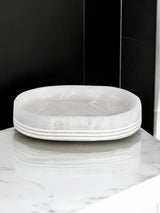 Next Showerdrape Frost Onyx White Bianco Striped Soap Dish- Buy online at McGrocer