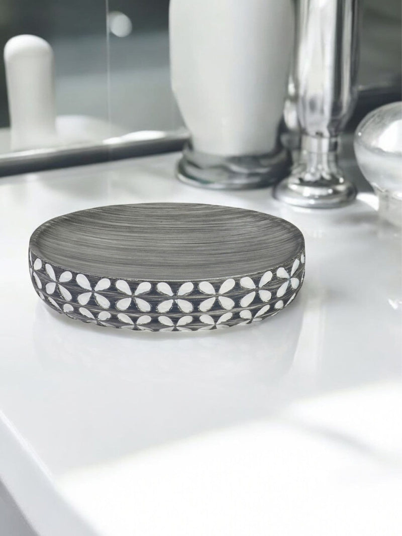 Showerdrape Grey Ravello Geo soap dish (British brand)