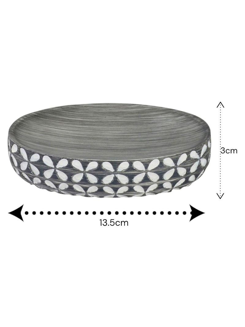 Showerdrape Grey Ravello Geo soap dish (British brand)
