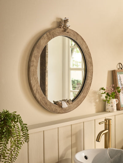 Next Natural Bertie Bear Bathroom Wall Mirror- Buy online at McGrocer