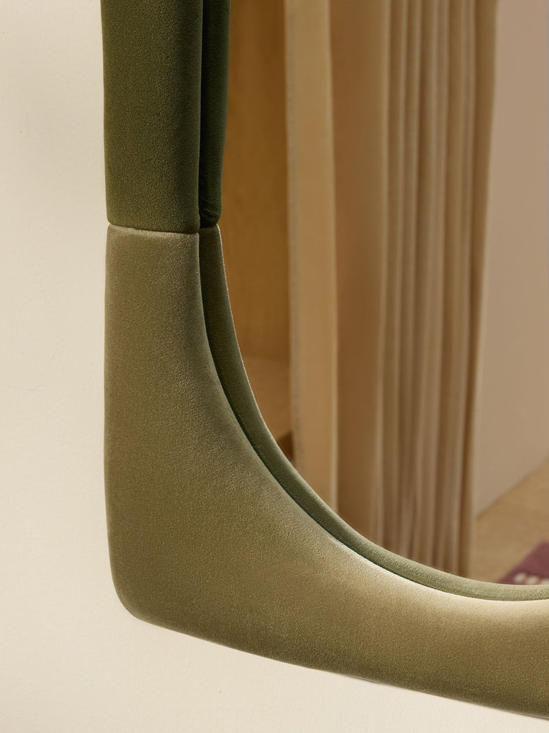 MADE.COM green Selene velvet mirror, UK version