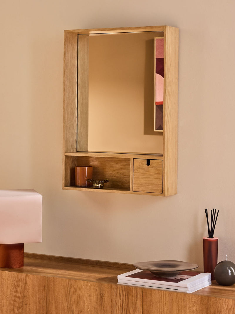 MADE.COM Oak Penn Mirror 70cm x 50cm - British product