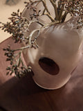 Brown spot swirl glass vase 27.5cm tall, British product