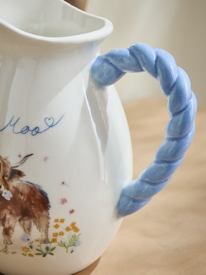 Hamish the Highland cow ceramic jug vase 18cm, UK version