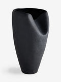 N. Premium black sculptural ceramic vase 41cm, imported from the UK
