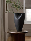 N. Premium black sculptural ceramic vase 41cm, imported from the UK