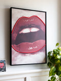 Rockett St George neon lips wall art, imported from the UK
