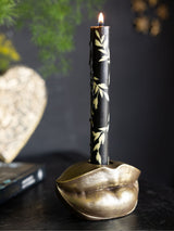 Next Rockett St George Gold Lips Taper Candle Holder- Buy online at McGrocer