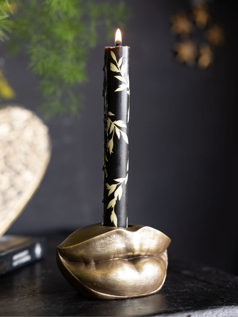Rockett St George gold lips taper candle holder, UK version