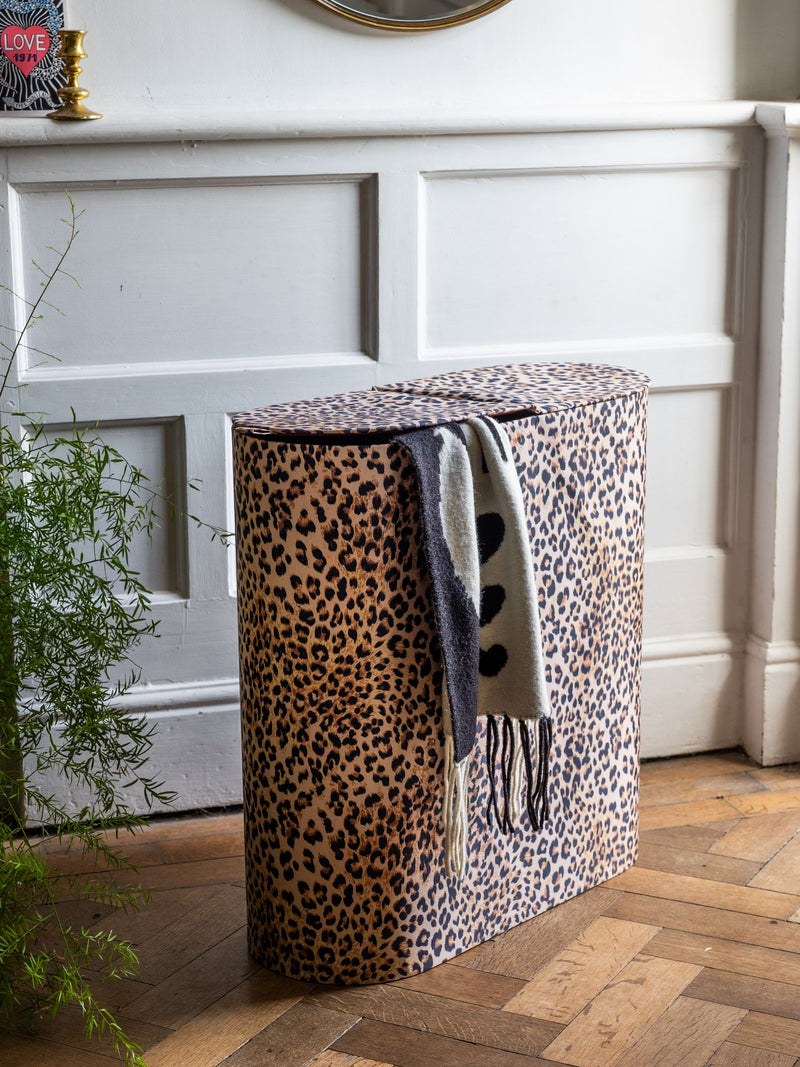 Rockett St George leopard laundry basket, imported from the UK