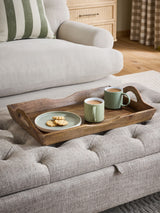 Next Brown Albury Wooden Ottoman Tray- Buy online at McGrocer