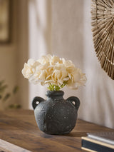 Next Cream Artificial Hydrangea Decorative Flower in Black Pot, 20cm- Buy online at McGrocer