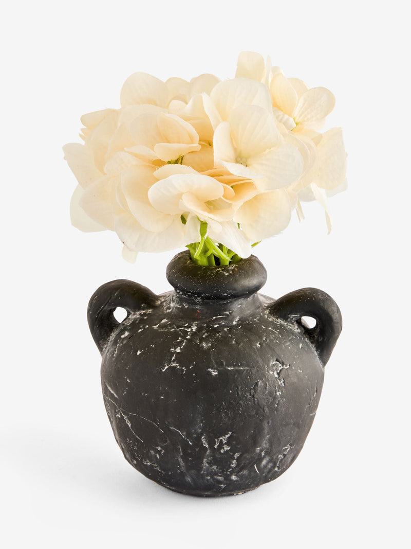 Artificial cream hydrangea in black pot 20cm - British product