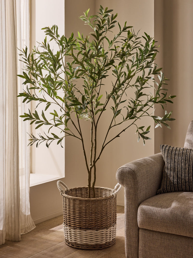 6ft artificial olive tree with realistic green foliage, imported from the UK