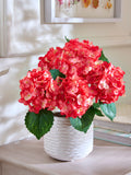 Artificial hydrangea arrangement in pink ceramic pot 34cm, UK version