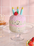 pink birthday cake shaped plush toy 22cm (British brand)