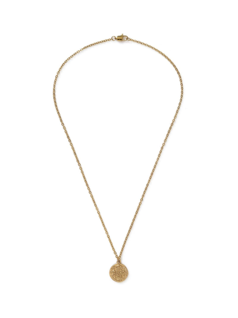 DCK mens gold tone stainless steel coin necklace - British product
