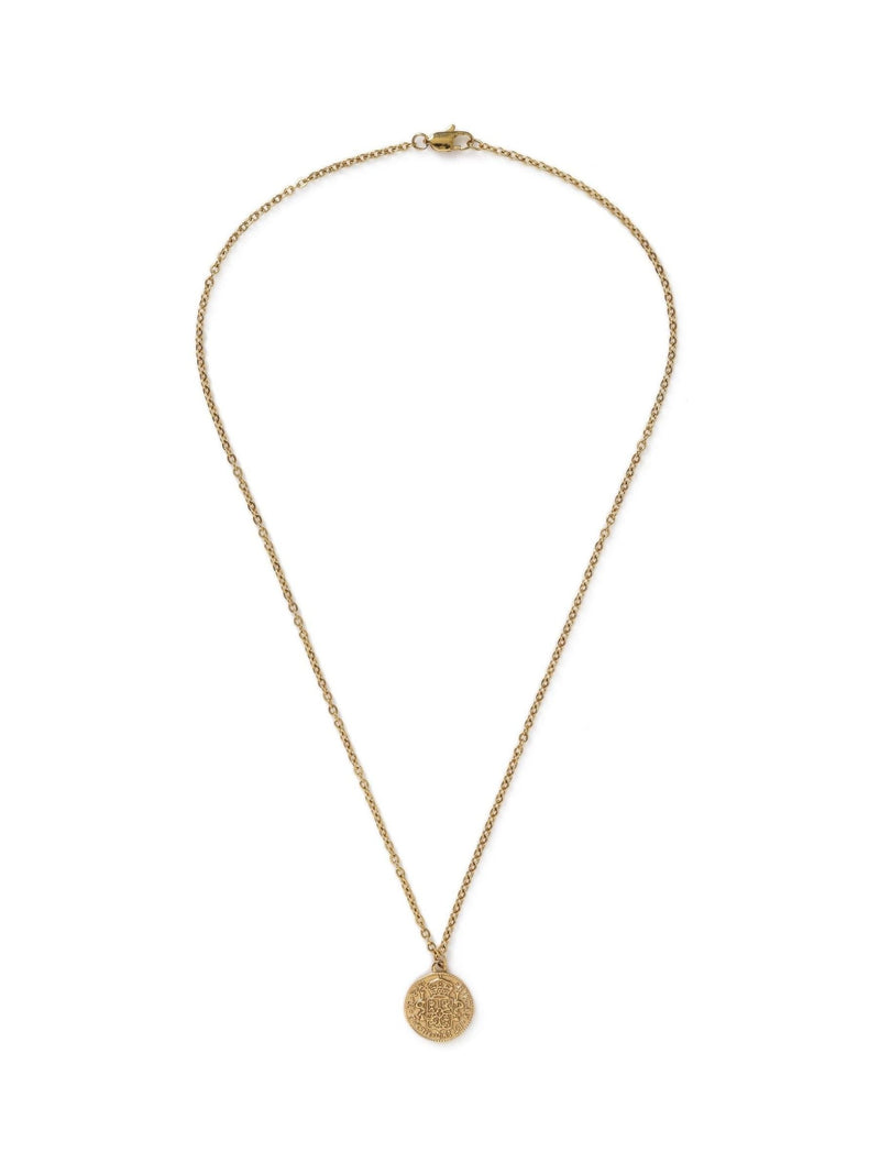 DCK mens gold tone stainless steel coin necklace - British product