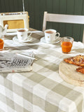 Sophie Allport stone gingham linen tablecloth 280cm x 168cm (British brand)