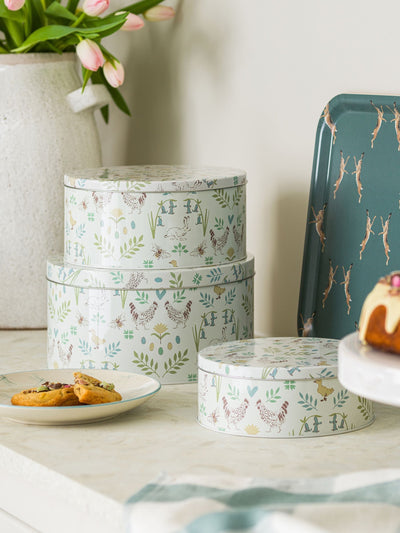 Next Sophie Allport Spring Chicken Off White Cake Tin Set of 3- Buy online at McGrocer