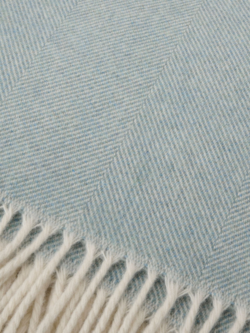Sophie Allport teal blue lambswool throw (British brand)