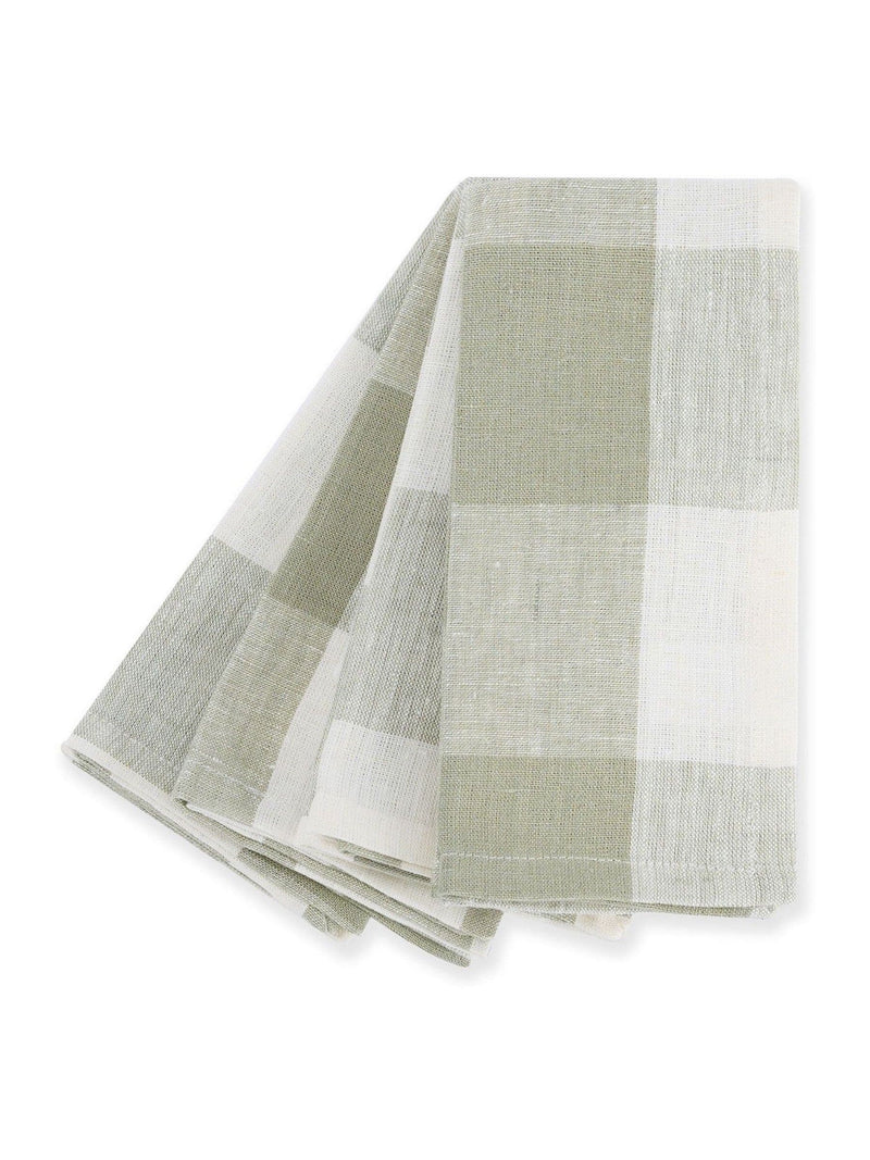 Sophie Allport sage green linen gingham napkins set of 4 (British brand)