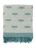 Sophie Allport Teal Blue Dragonfly picnic blanket (British brand)