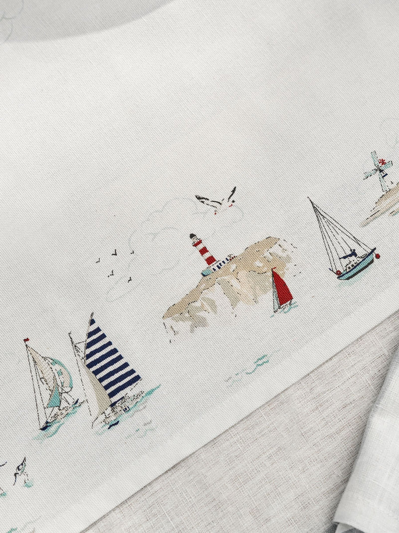 Sophie Allport Off White Coastal Boats table runner 280x35cm (British brand)
