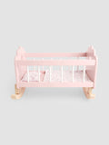JoJo Maman Bébé pink wooden baby doll cradle (British brand)