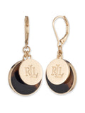Lauren Ralph Lauren gold tone walton tort coin drop earrings, UK version