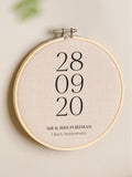 No Ordinary Gift Special Date Linen Anniversary Hoop Wall Hanging 15x15cm (British brand)