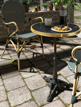 Next La Redoute Intérieurs Black Bistro Cast Iron & Marble Garden Table- Buy online at McGrocer