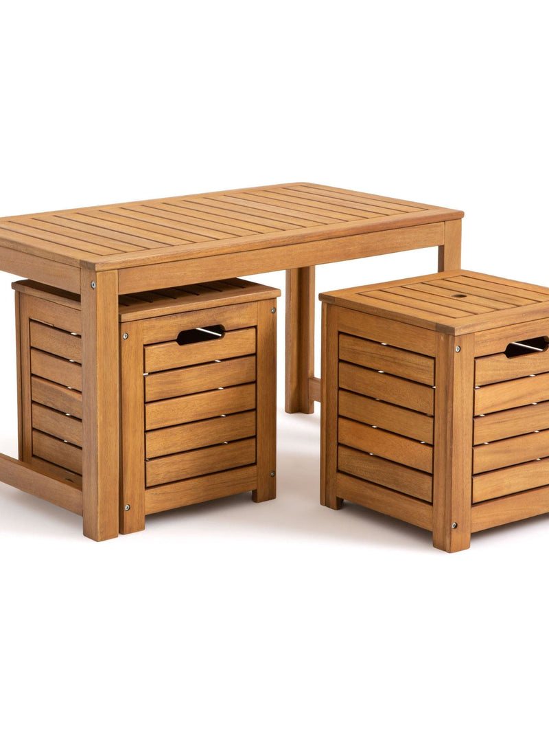 La Redoute Intérieurs acacia garden bench storage set 80cm wide, imported from the UK