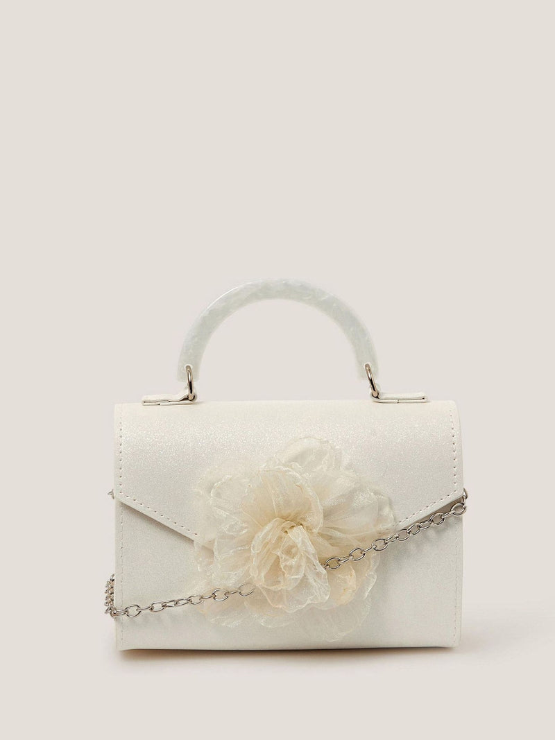 Monsoon organza flower glitter bag - British product