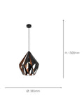 Eglo Black Copper pendant ceiling light (British brand)