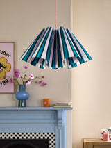 Next Eleanor Bowmer Pink/Blue Striped Wavy Easyfit Light Shade- Buy online at McGrocer