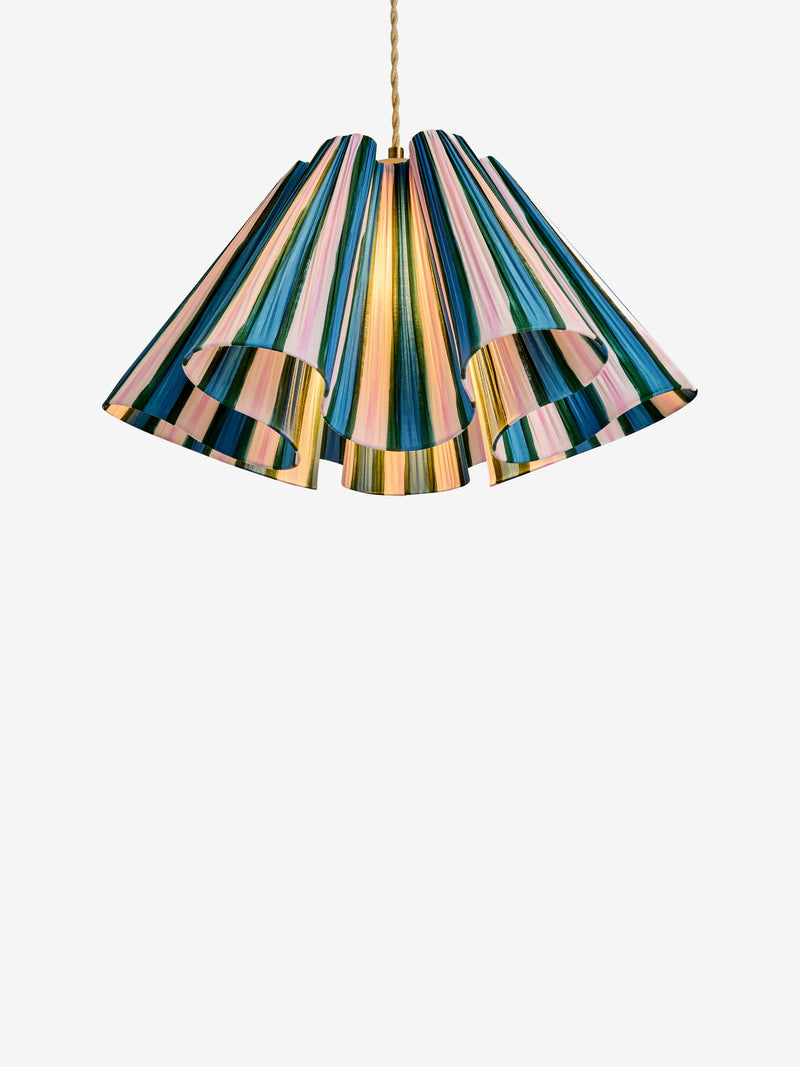 Eleanor Bowmer wavy lampshade pink blue stripe - British product