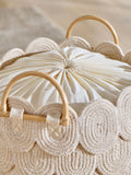 Cream Swirl laundry bag jute cotton lining 55cm - British product