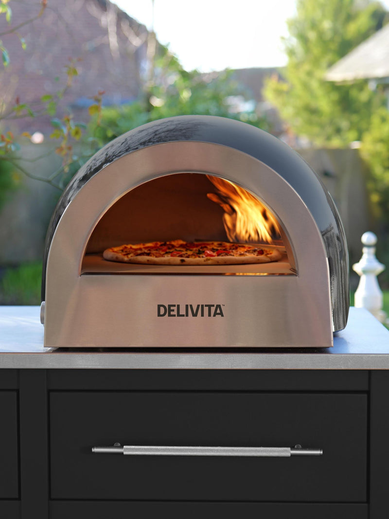 Delivita Very Black dual fuel gas oven outdoor pizza oven - British brand