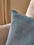 Mid blue soft velour cushion 45cm (British brand)
