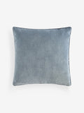 Mid blue soft velour cushion 45cm (British brand)