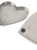 Libra Interiors silver Esme heart decorative plates set of 2, UK version
