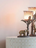 Libra Interiors Gold Small Kariba Elephant Hurricane Candle Holder 30cm, UK version