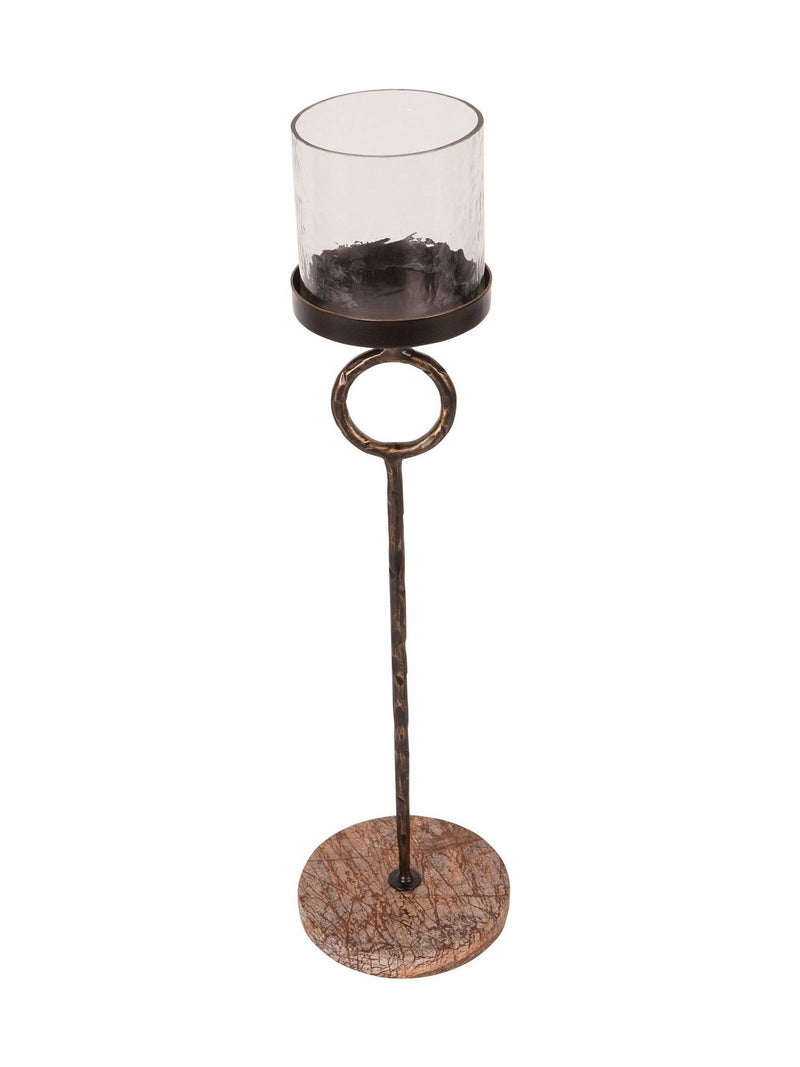 Libra Interiors Rutland brown large hurricane candle holder, UK version