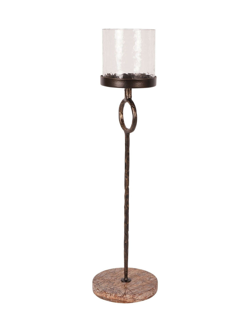 Libra Interiors Rutland brown large hurricane candle holder, UK version