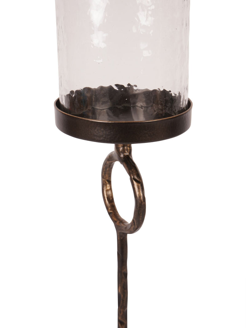Libra Interiors Rutland brown large hurricane candle holder, UK version