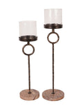 Libra Interiors Rutland brown large hurricane candle holder, UK version