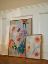 Next Paper Collective Grey Orange Blue Pink Three Flowers Graphic Art Print- Buy online at McGrocer